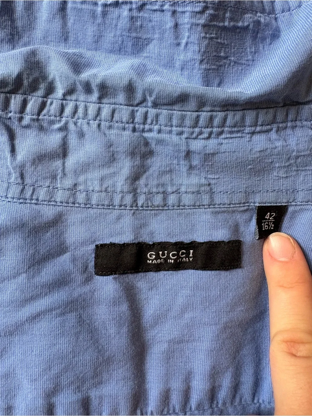 Gucci Men's Classic Blue Button-Down Shirt